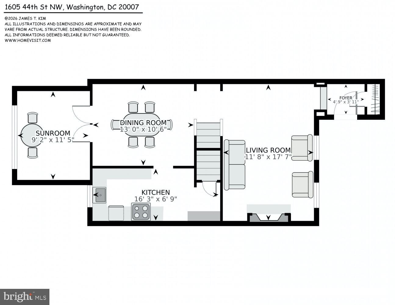 1605 44th Street Northwest Washington, DC 20007 - Photo 27 of 29 Main Floor Plan