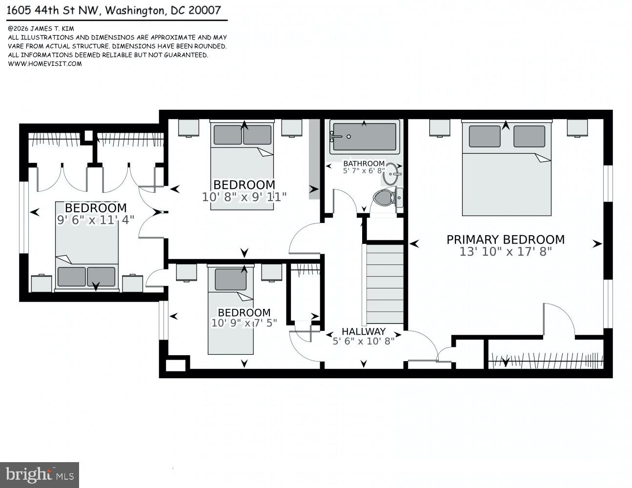 1605 44th Street Northwest Washington, DC 20007 - Photo 28 of 29 Upper Floor Plan
