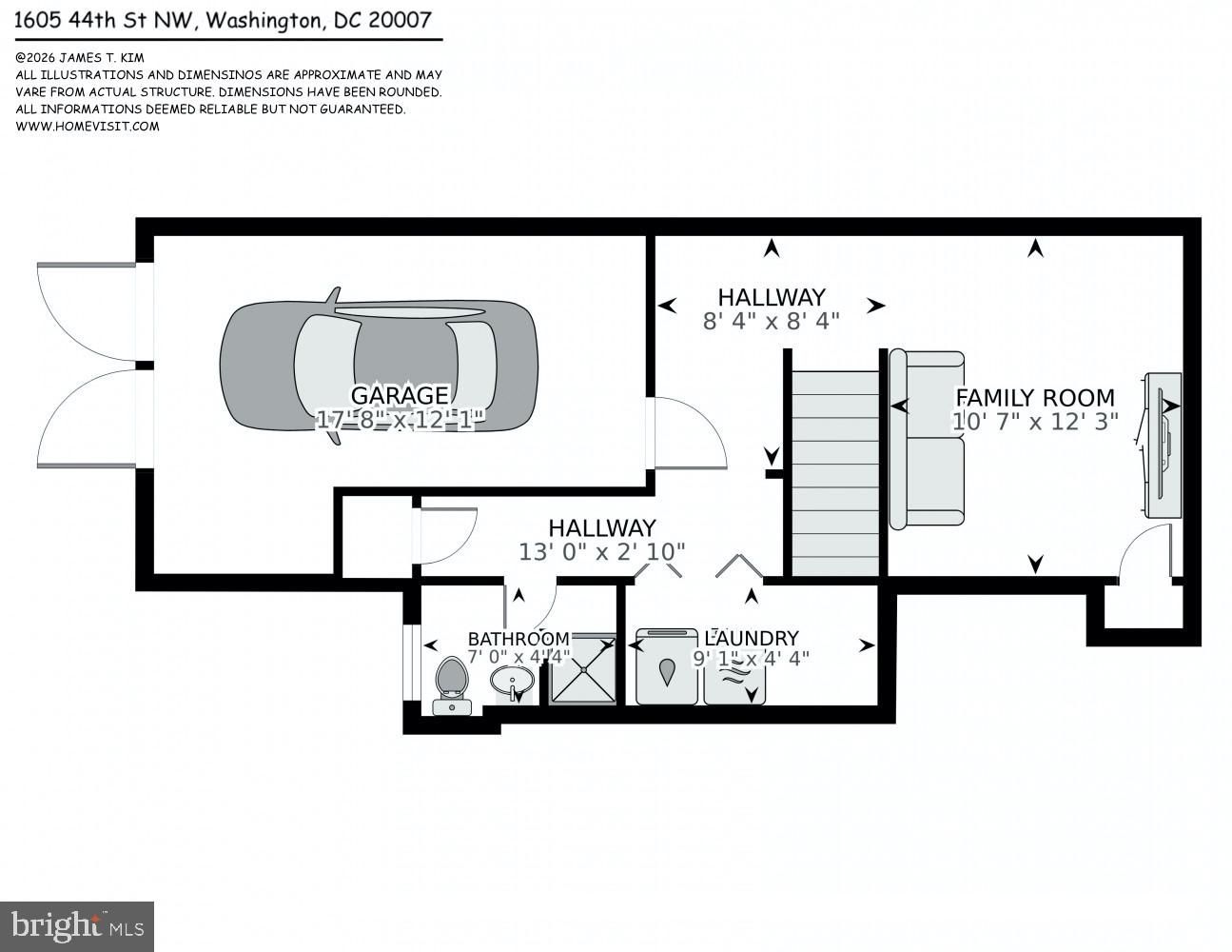 1605 44th Street Northwest Washington, DC 20007 - Photo 29 of 29 Lower Floor Plan