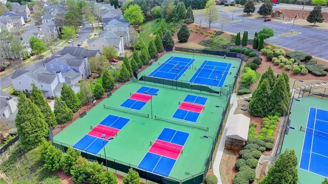 an aerial view of a house