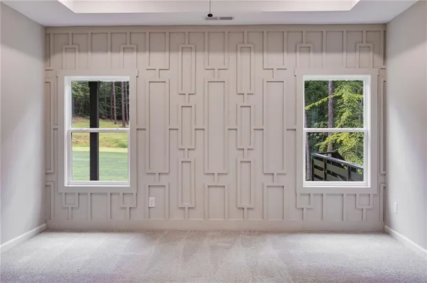 an empty room with window