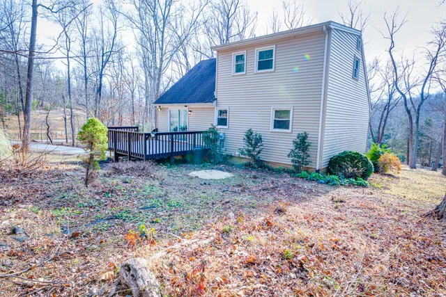 a view of backyard with green space