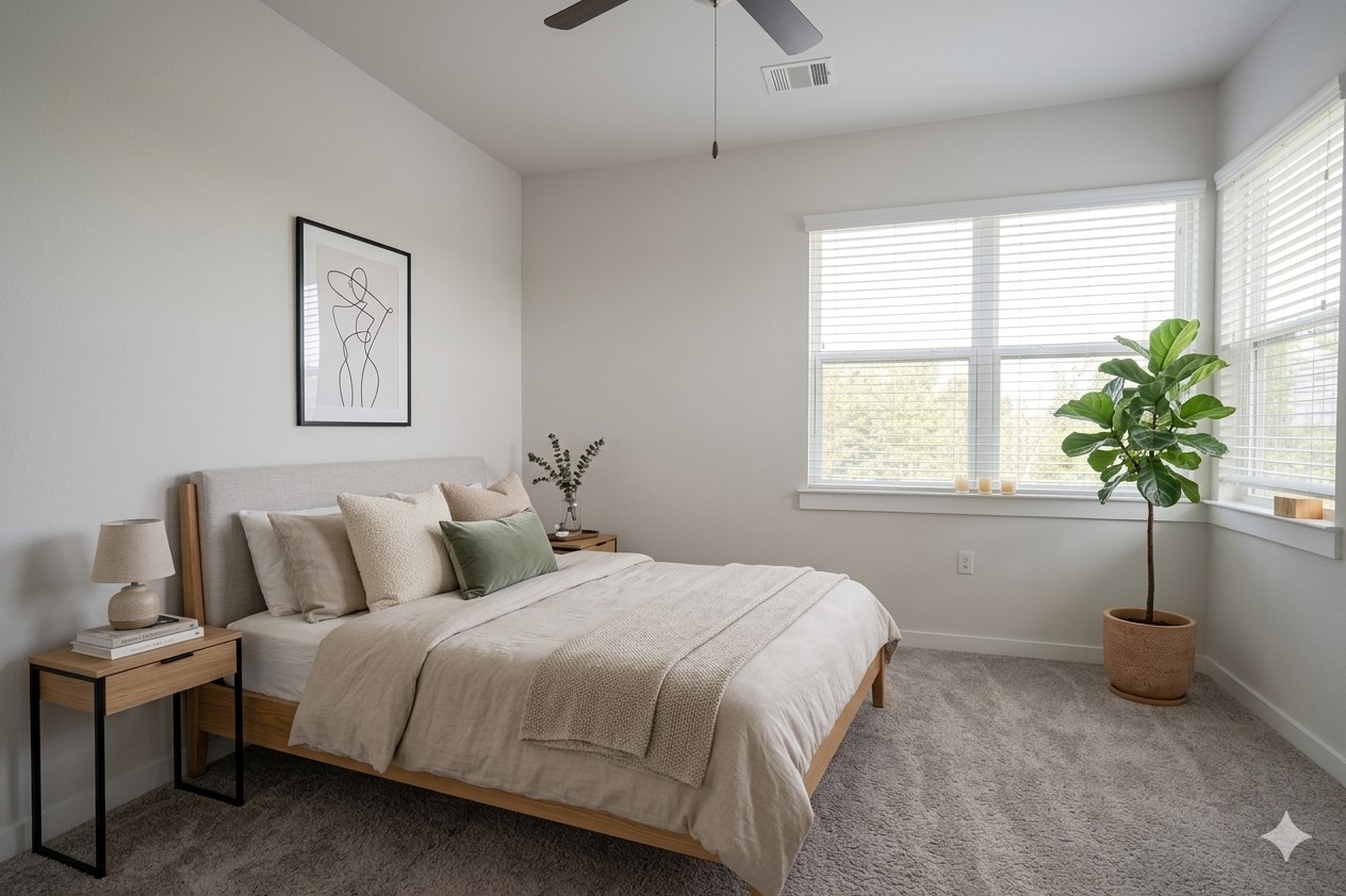 8945 Parker Ranch Circle, Unit A Austin, TX 78748 - Photo 17 of 25 a bedroom with a bed and a window