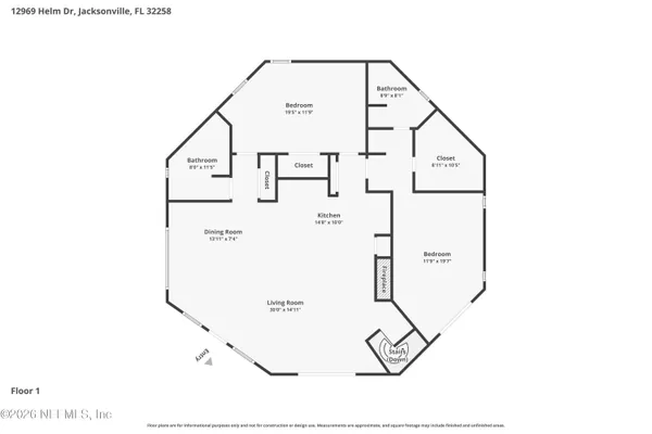 a front view of a building with street view