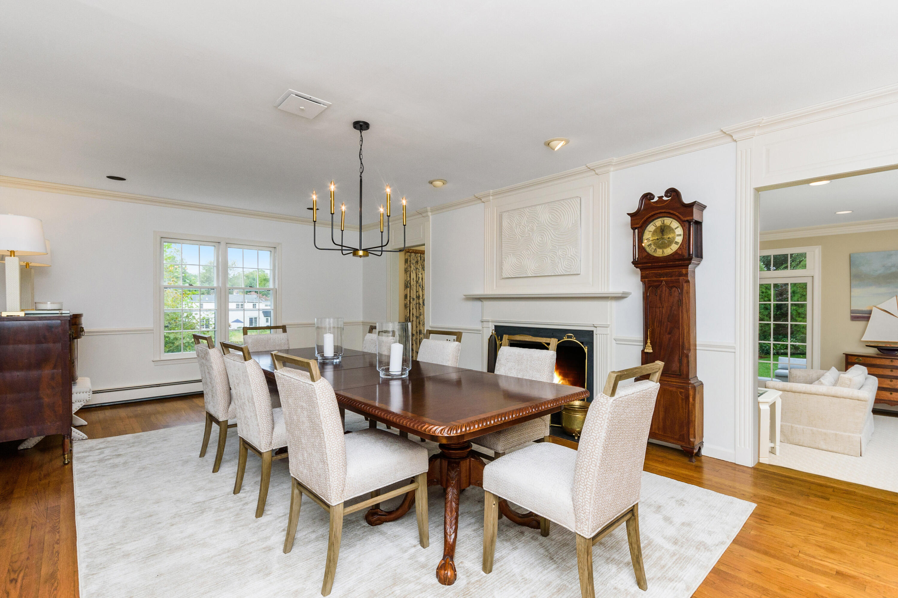 2 Hedge Row Darien, CT 06820 - Photo 11 of 38 a view of a dining room with furniture window and wooden floor