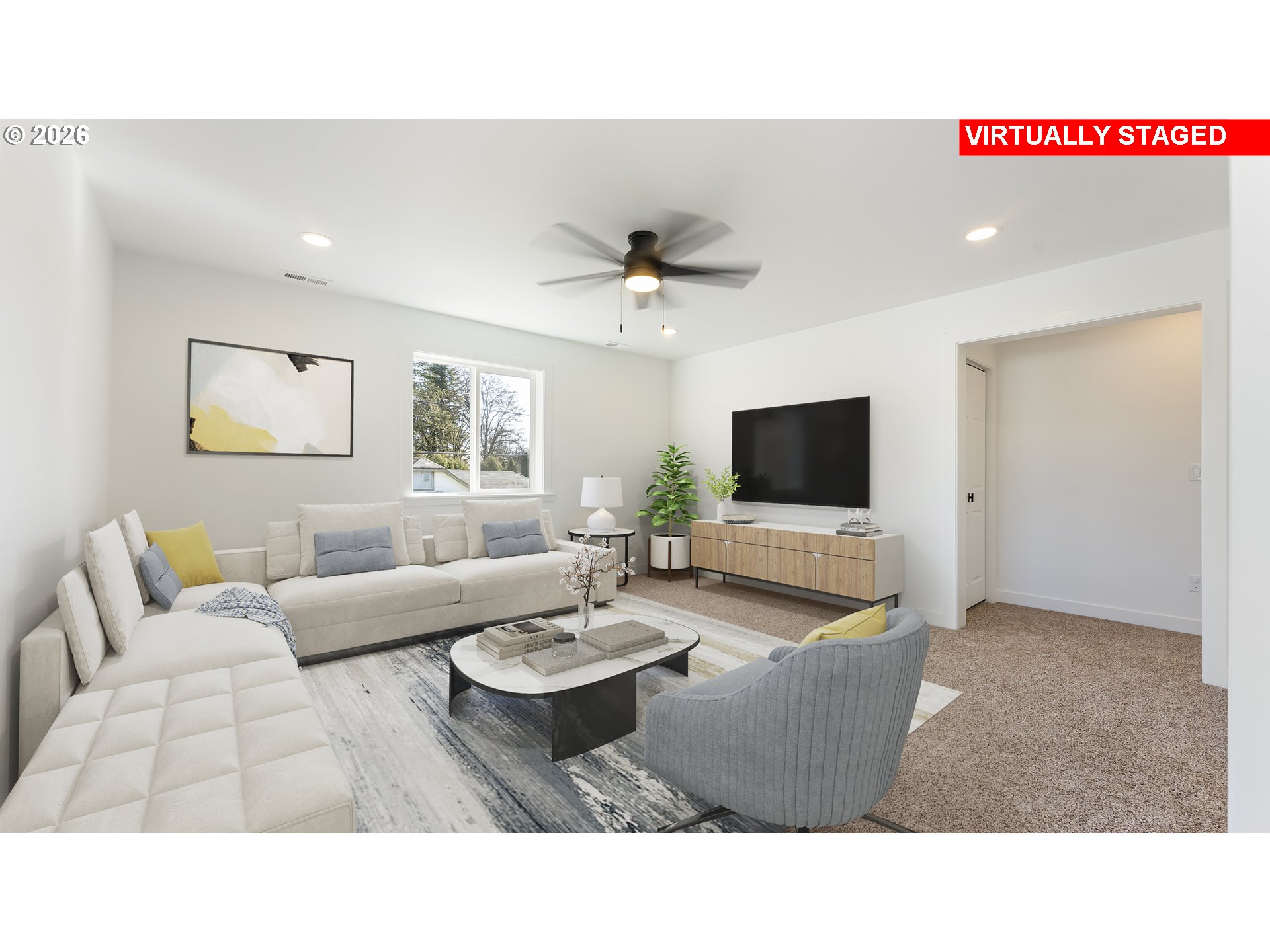 141 Northeast D Street Willamina, OR 97396 - Photo 22 of 43 a living room with furniture and a flat screen tv
