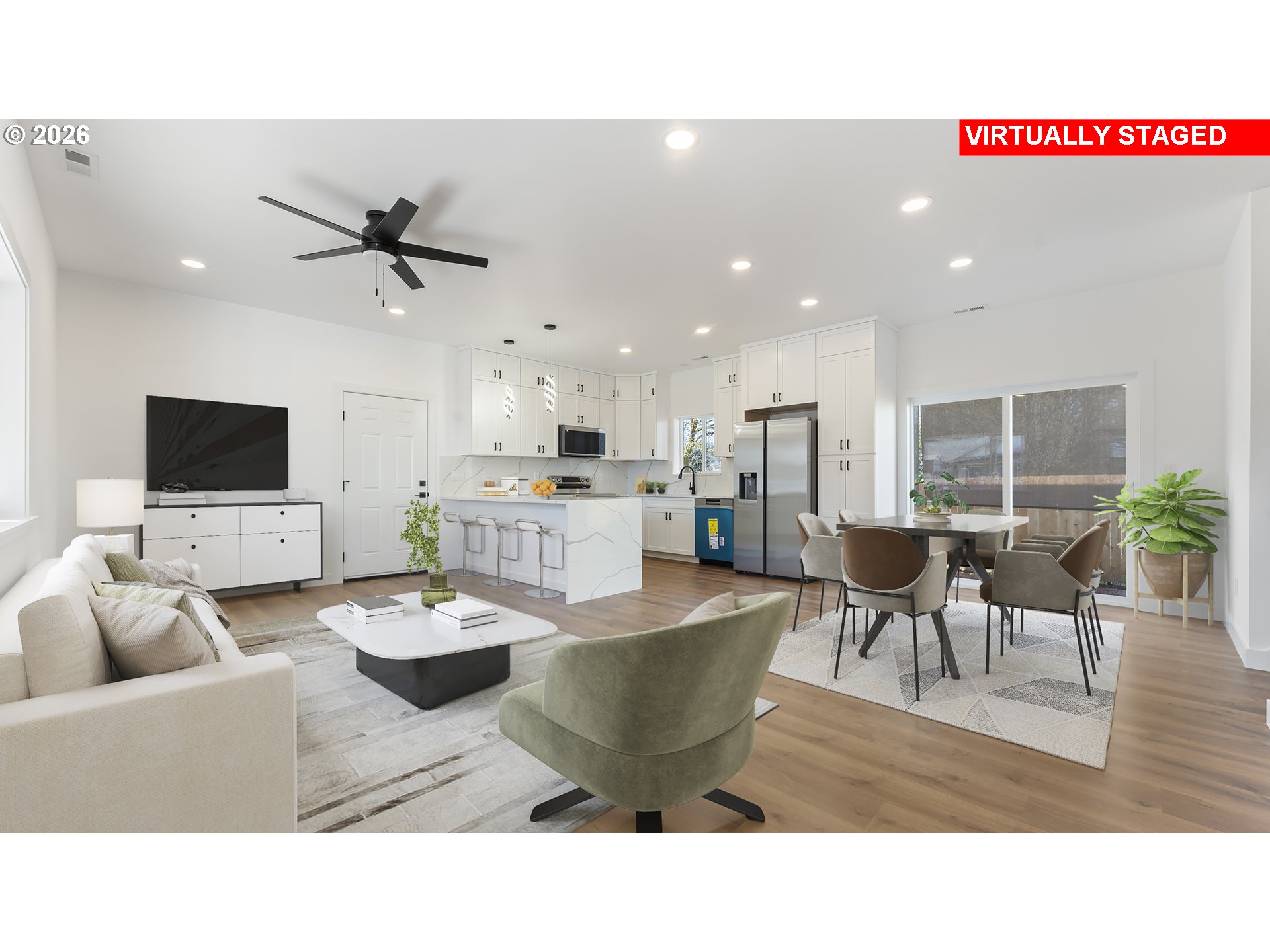 141 Northeast D Street Willamina, OR 97396 - Photo 6 of 43 a living room with furniture and a flat screen tv