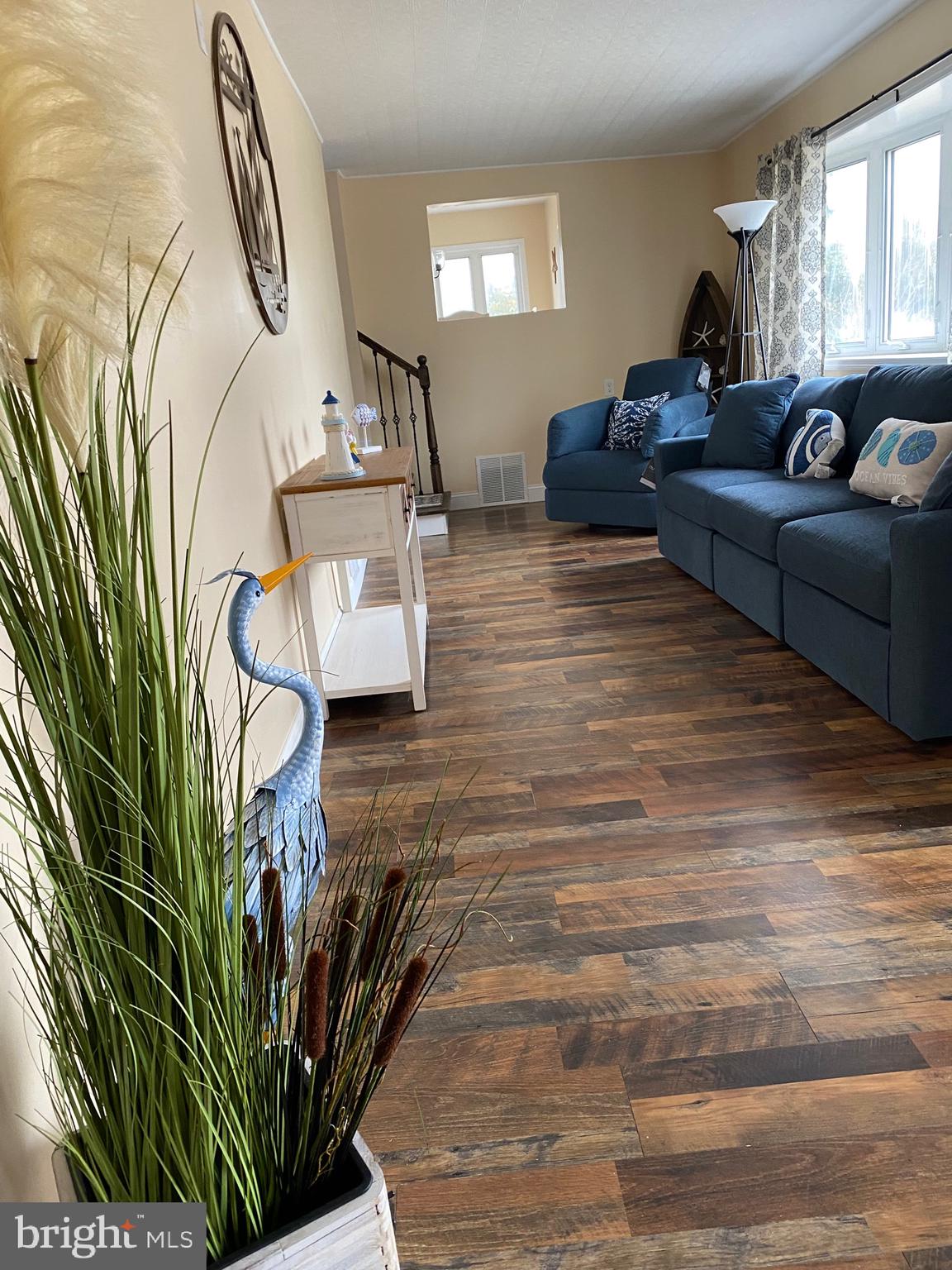 a living room with furniture