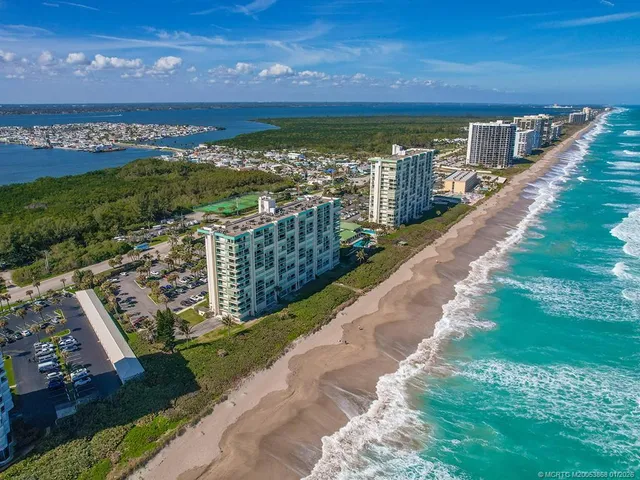 a view of a city with an ocean