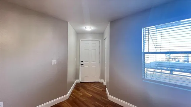 a view of hallway with window