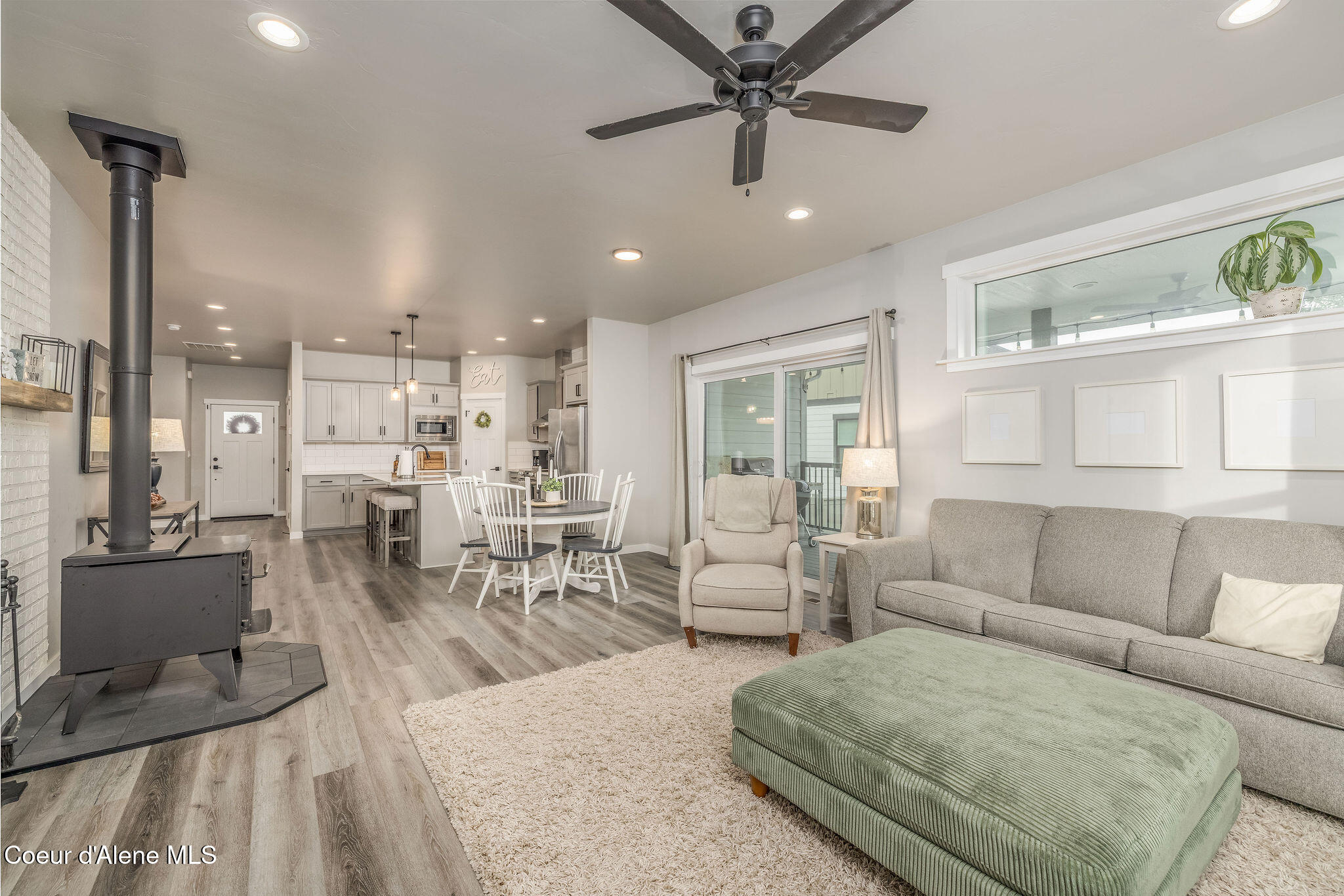 102 Rimrock Court Priest River, ID 83856 - Photo 16 of 35 Living Room and Wood Stove
