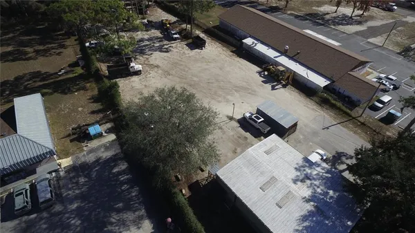 a view of a road with a yard
