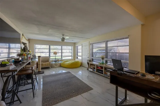 a aerial view of a house with a garden