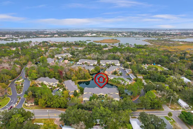an aerial view of residential house with outdoor space
