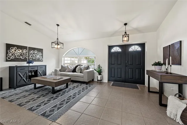 a living room with furniture