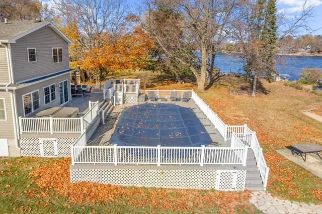 an aerial view of a city with ocean view