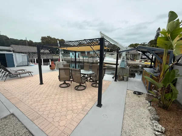 a view of outdoor space with seating area