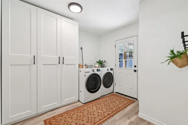 a workspace with furniture and wooden floor