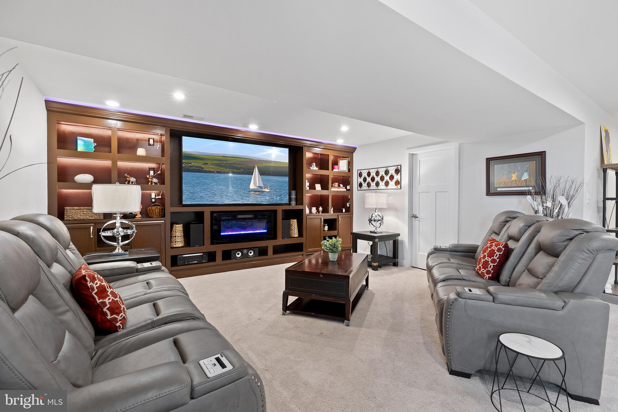 18221 Red Mulberry Road Dumfries, VA 22026 - Photo 45 of 72 Lower level Media Room w/Built in Cabinets