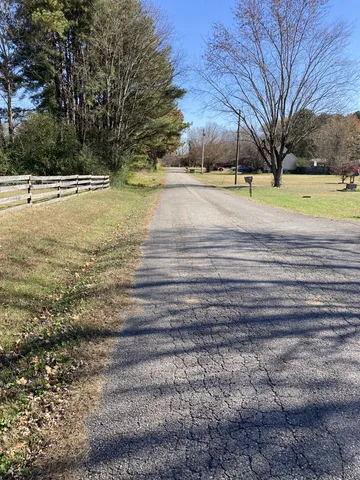 a view of road and trees