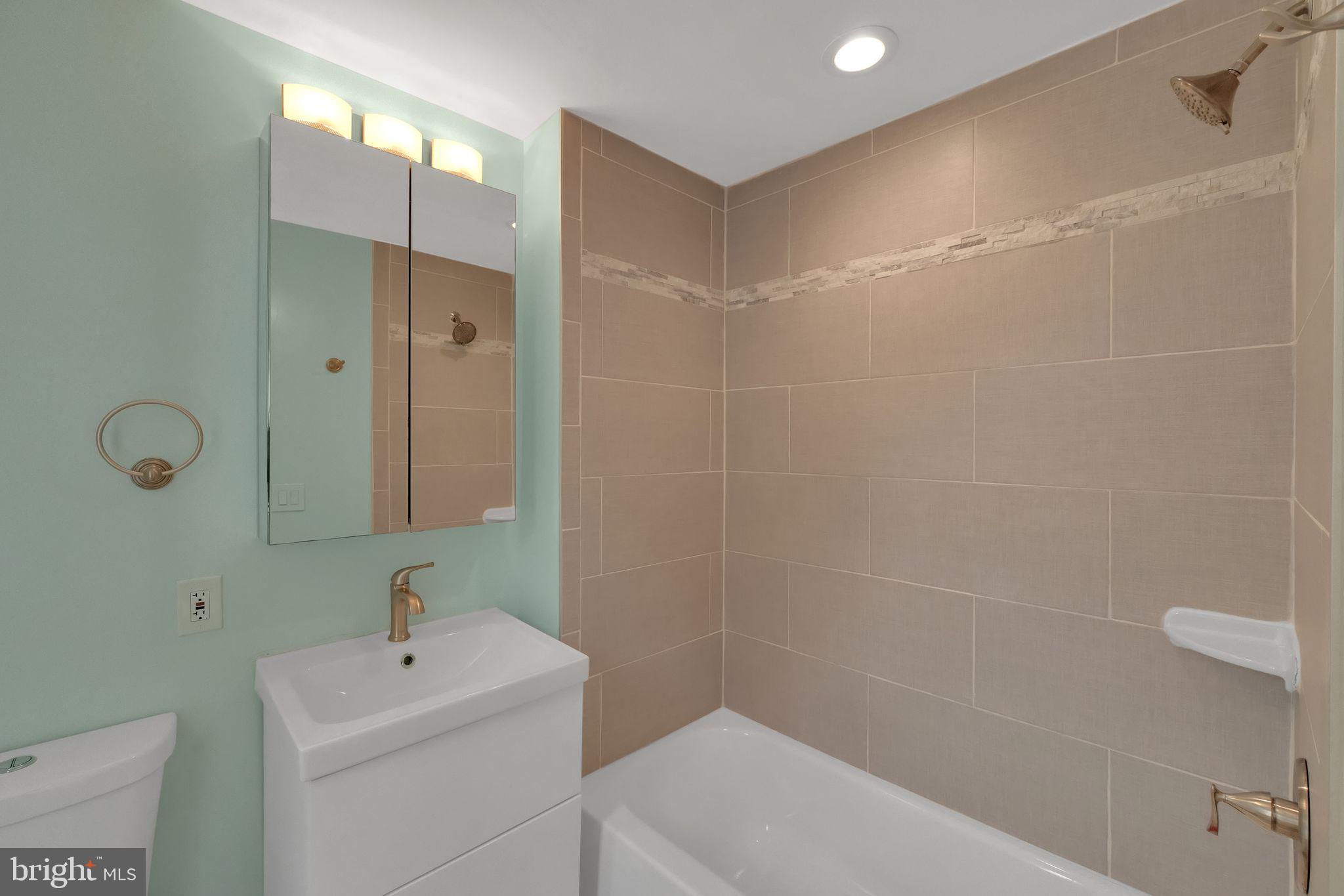 245 South Clinton Street Baltimore, MD 21224 - Photo 22 of 39 a bathroom with a sink a toilet and shower