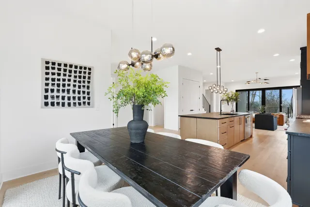 a spacious bedroom with a bed and a couch