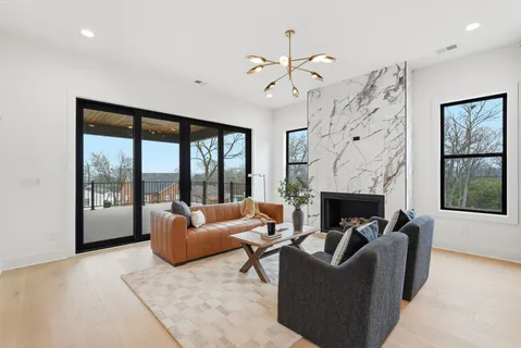 a spacious bathroom with a double vanity sink and a mirror