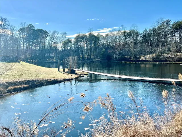 a view of a lake with a mountain