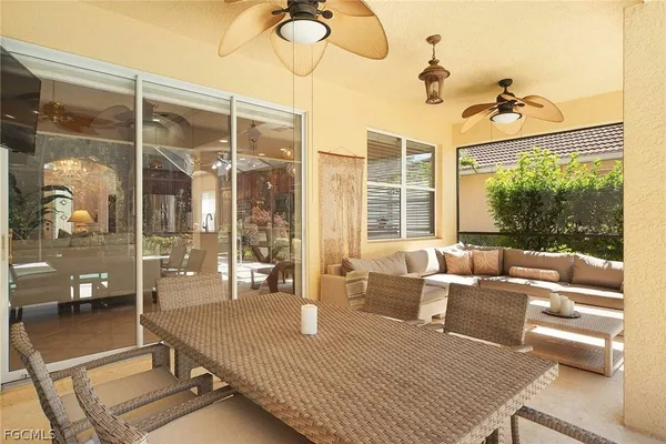 a living room with furniture