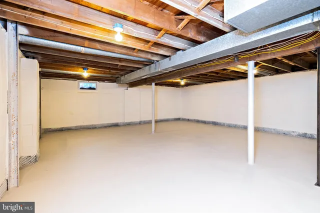 a view of a room with racks on the wall