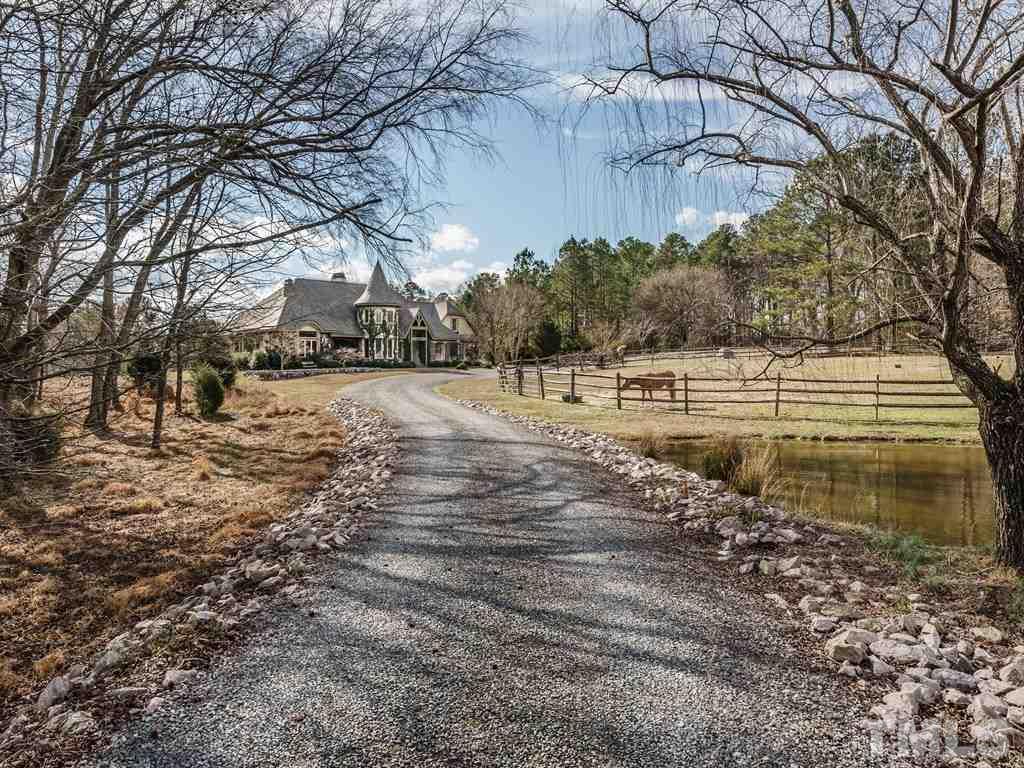Drive past the pond and meadows to this Country French home on 10 acres.