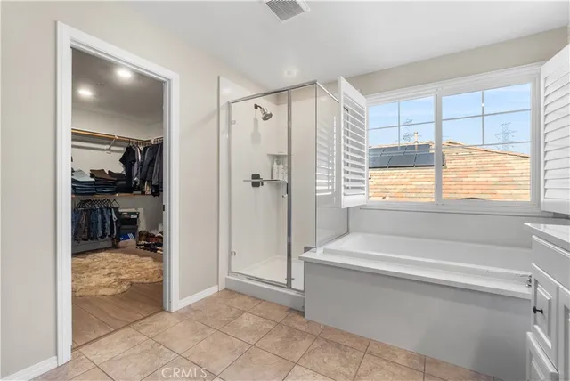 an aerial view of a house with a garden