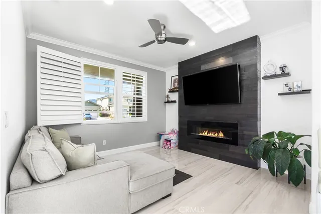 a living room with furniture and a couch