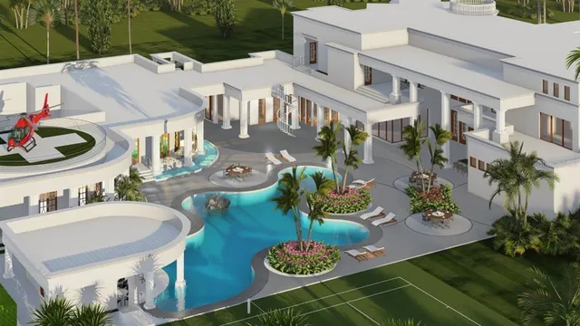 a view of a patio with table and chairs potted plants