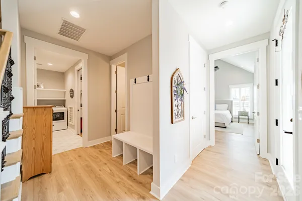 a view of a living room with furniture