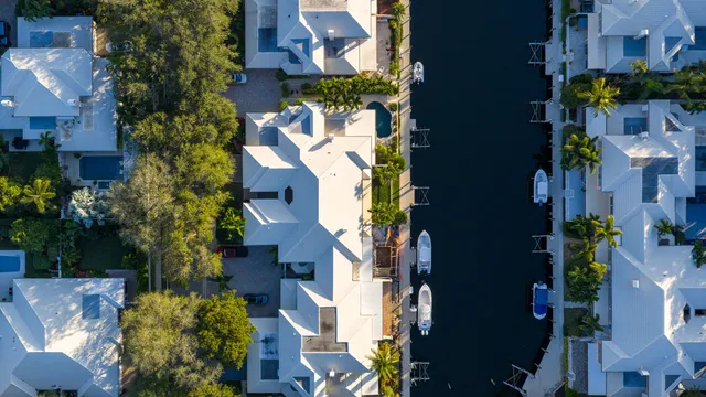 an aerial view of multiple house