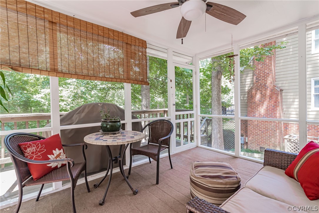 5510 Chatmoss Road Midlothian, VA 23112 - Photo 28 of 40 Screened in porch overlooking the scenic wooded ba