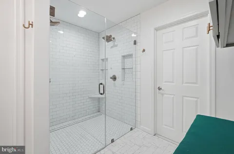 a bathroom with a shower