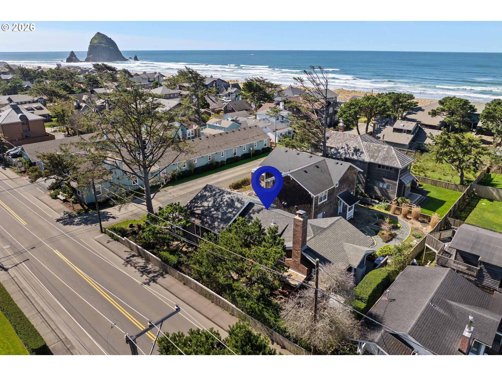 108 West Madison Street Cannon Beach, OR 97110 - Photo 44 of 45 an aerial view of a house with a yard