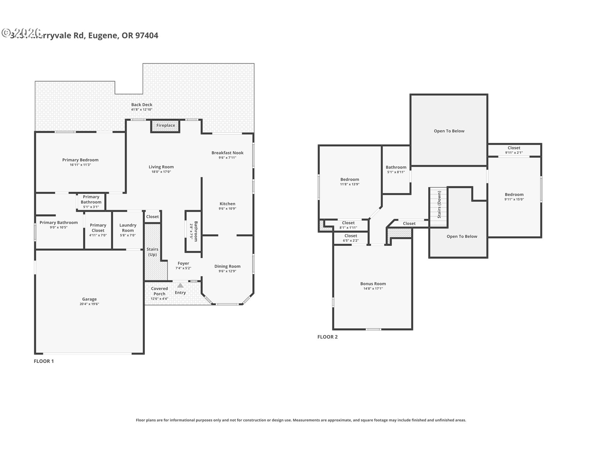 3461 Merryvale Road Eugene, OR 97404 - Photo 47 of 47 Floor Plan