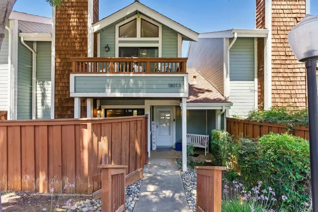 a front view of a house with balcony