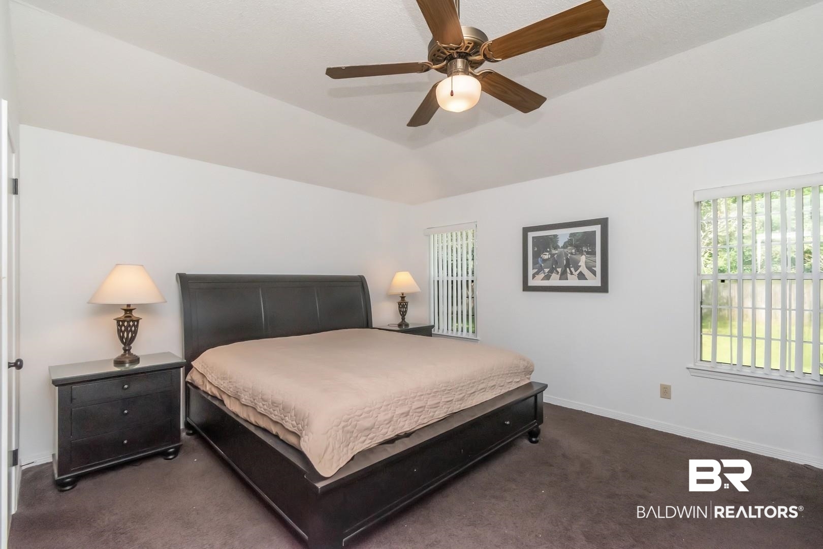 1345 Camden Court Mobile, AL 36695 - Photo 9 of 31 Carpeted bedroom with a ceiling fan and vaulted ceiling