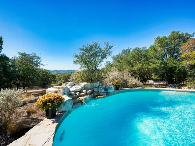 a view of a lake with a park