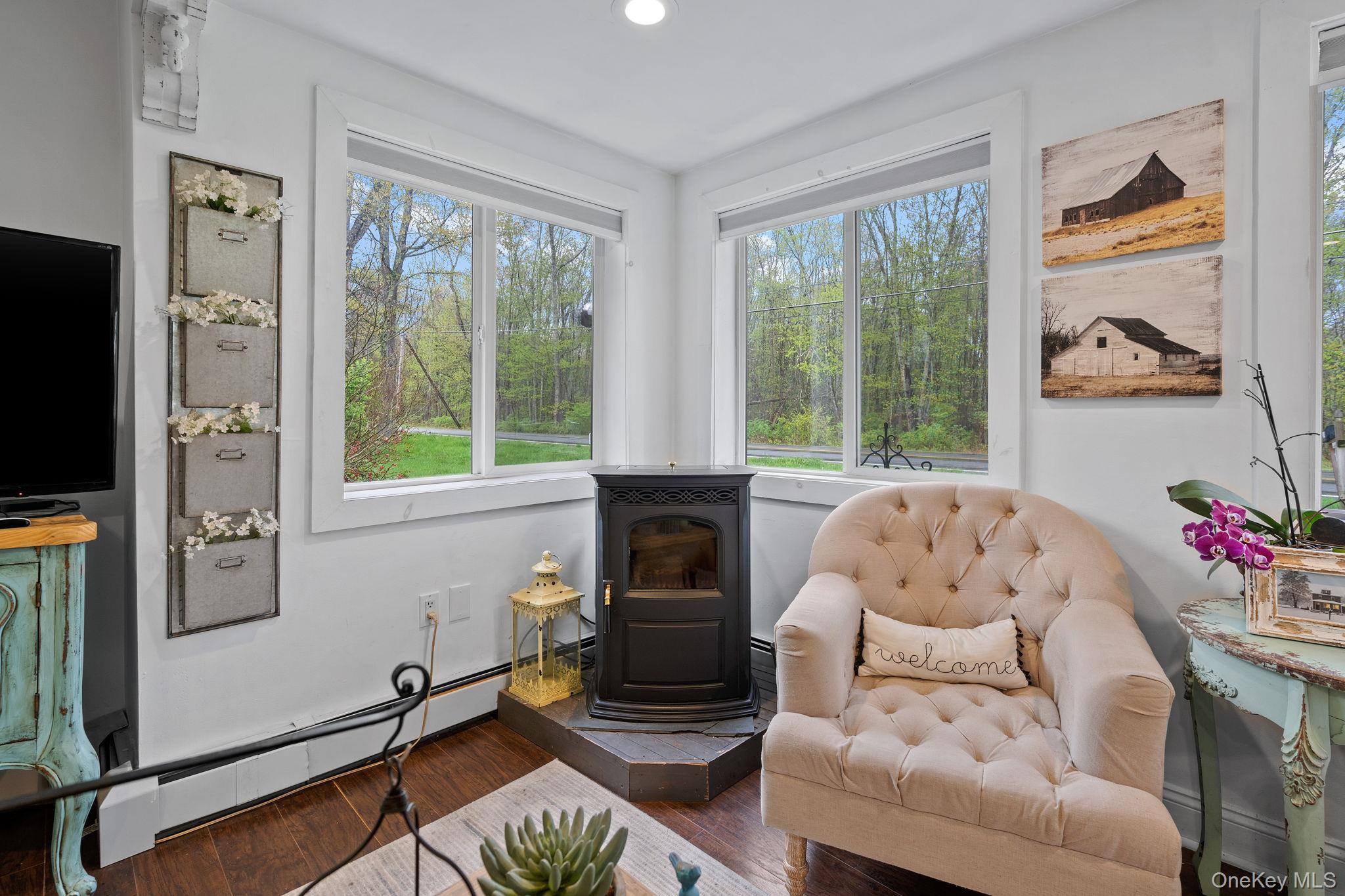 2374 Bruynswick Road Wallkill, NY 12589 - Photo 5 of 24 Living Room With Pellet Stove.