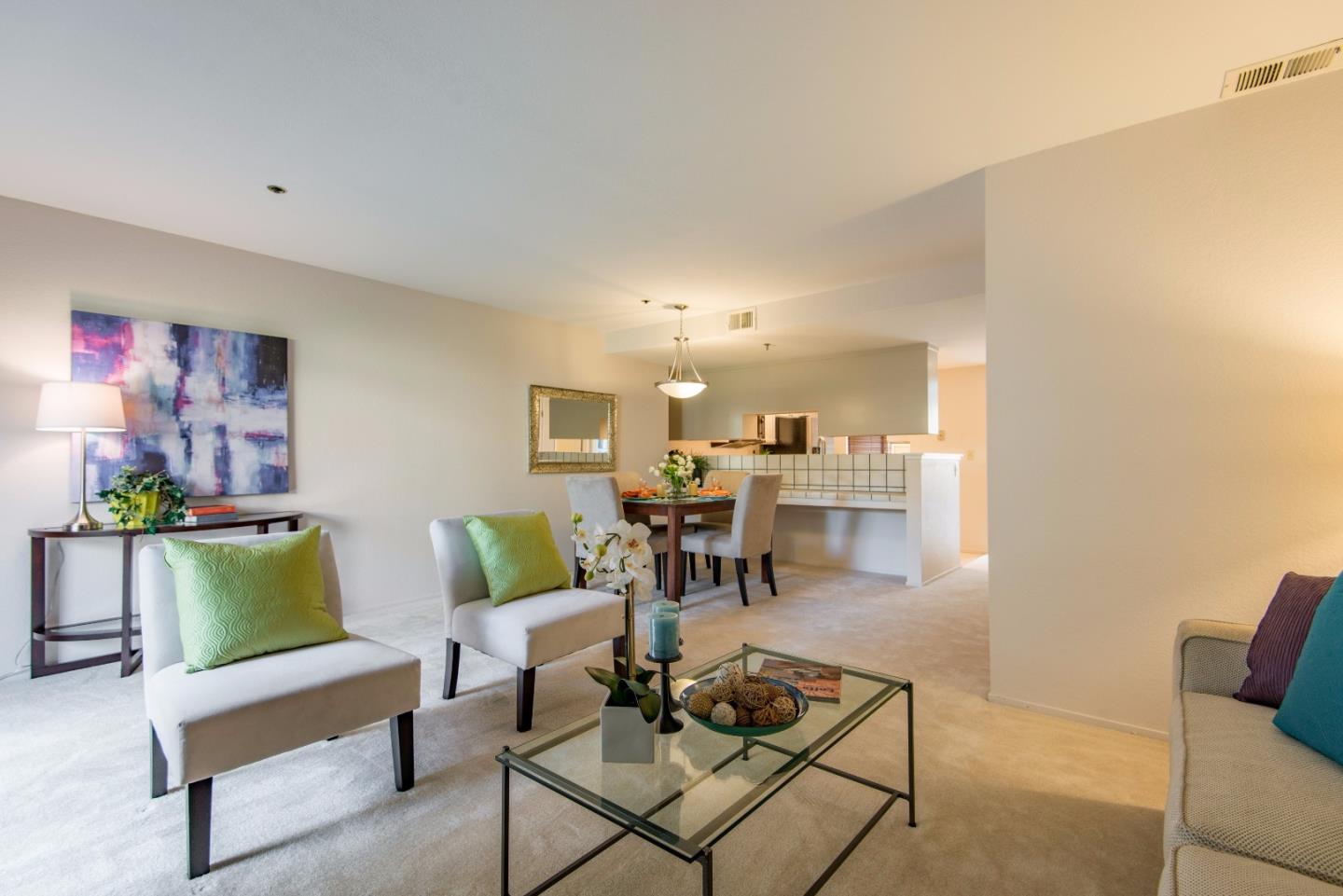 20666 Celeste Circle Cupertino, CA 95014 - Photo 4 of 15 a living room with furniture and view of kitchen
