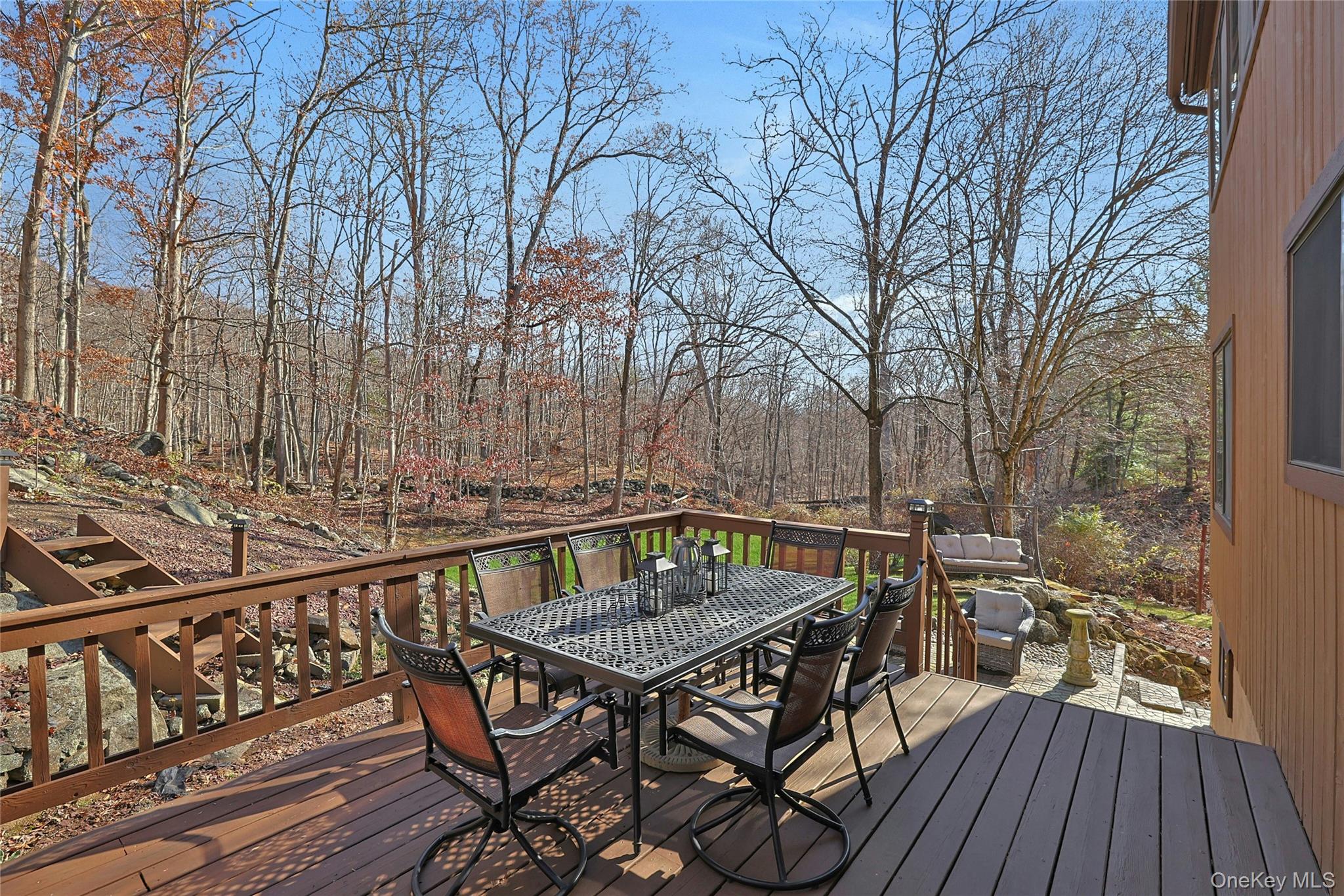 31 Powder Horn Road Cortlandt Manor, NY 10567 - Photo 28 of 38 a view of balcony with wooden floor and outdoor seating