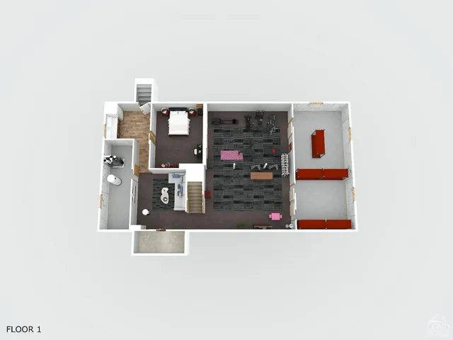 a picture of a bench in front of a bird