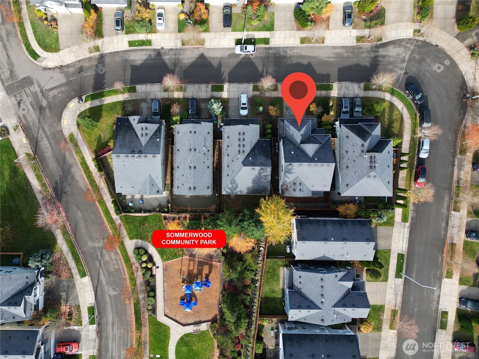 3918 177th Street Southeast Bothell, WA 98012 - Photo 37 of 39 aerial view of a fireplace with sitting area