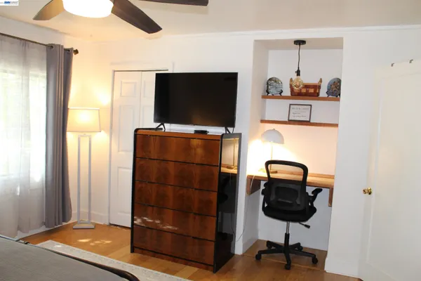 a kitchen with a stove and a microwave