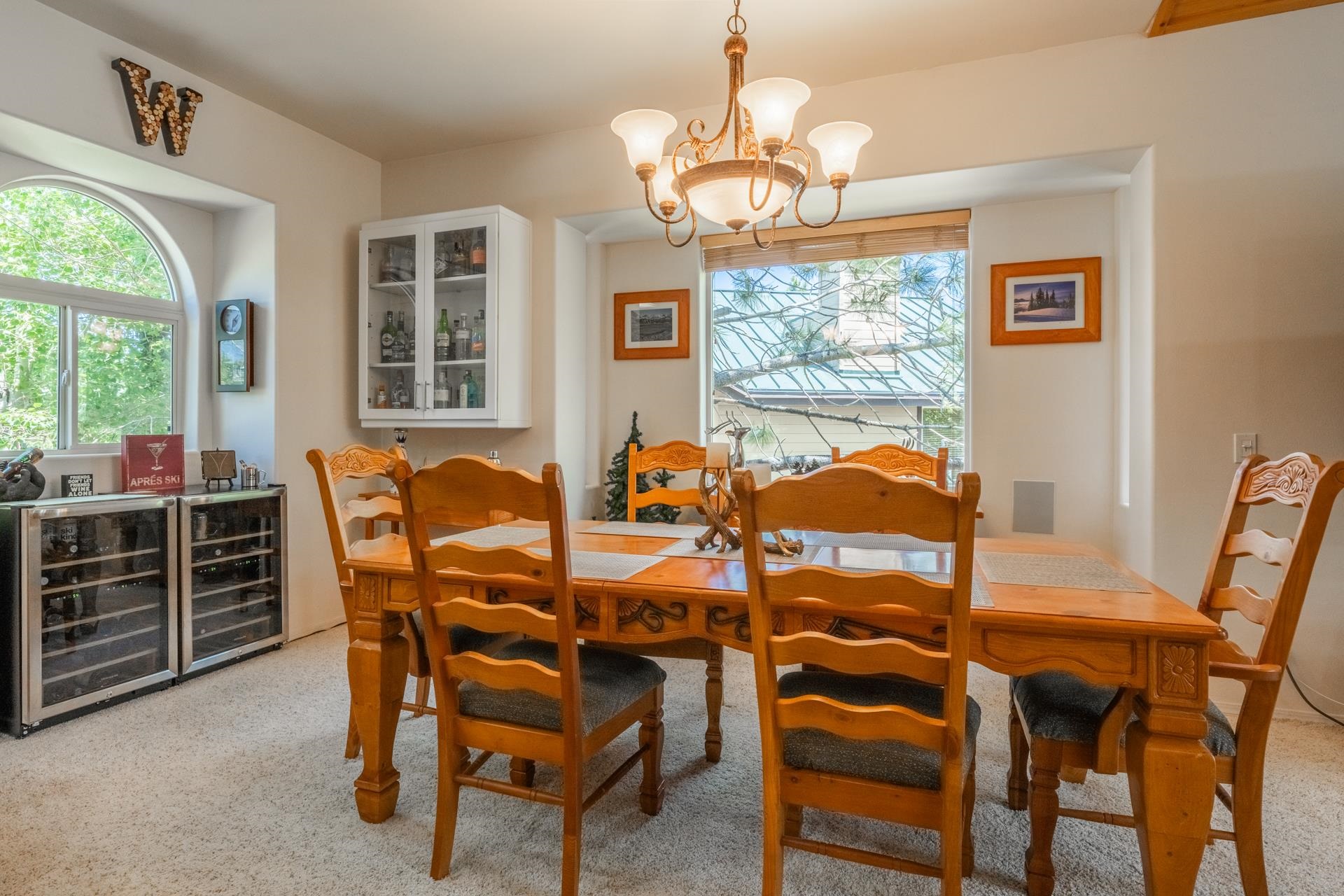 372 Wagon Wheel Road Mammoth Lakes, CA 93546 - Photo 13 of 50 a view of a dining room with furniture window and outside view